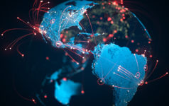 Aerial view of Latin America, South America and Brazil.