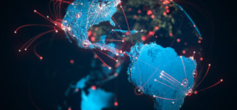 Aerial view of Latin America, South America and Brazil.