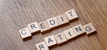 Letter blocks spelling out "credit rating"