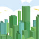 Illustration of a green city skyline