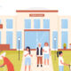 Illustration depicting a nursing home.