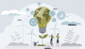Green sustainability lightbulb