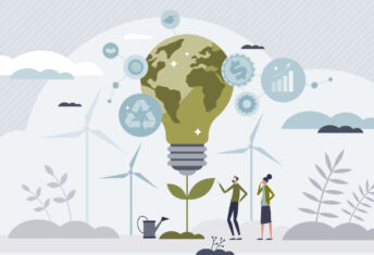 Green sustainability lightbulb