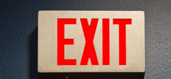 Photo of an exit sign.