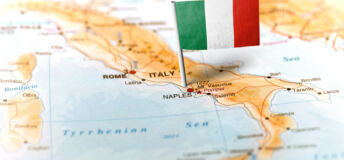 Italy flag map