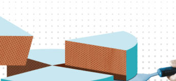 A hand takes a larger slice of the cake