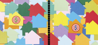 Colorful houses laid over other houses