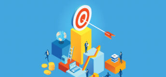 Photo of fundraisers attempting to reach their goal, represented by a target.