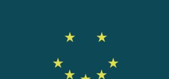 Rearranged European Union flag with the stars forming a happy face.