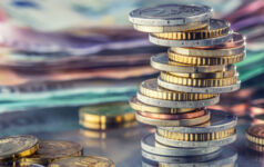 Stack of euro coins