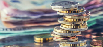 Stack of euro coins