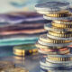 Stack of euro coins