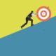 A person pushing a target upwards