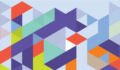 Multi-coloured triangles form an interesting pattern