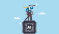 The virtuous circle: energy and digital infrastructure Illustration of the concept of the future of AI.