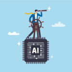 The virtuous circle: energy and digital infrastructure Illustration of the concept of the future of AI.