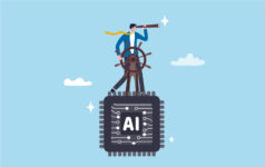 The virtuous circle: energy and digital infrastructure Illustration of the concept of the future of AI.