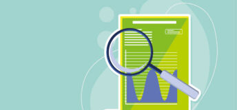 Magnifying glass inspecting a document