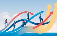 Proskauer: Expanding secondaries buyer universe fuels growth People walk on upwards pointing arrows
