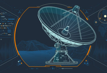 A digital picture of a satellite dish