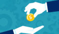Metropolitan Partners Group on how to unlock value in the lower mid-market Businessman gives man a gold coin. Transfer of cash from hand to hand. Financial concept of borrowing money