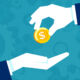 Metropolitan Partners Group on how to unlock value in the lower mid-market Businessman gives man a gold coin. Transfer of cash from hand to hand. Financial concept of borrowing money