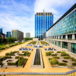 Image of a glass building in central Belgium