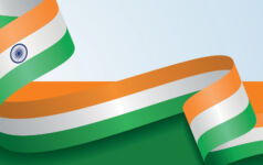 An illustration of the flag of India waving in the wind