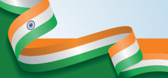 An illustration of the flag of India waving in the wind