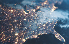 US satellite image at night