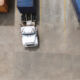 An aerial photo of lorries parked in a car park