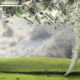 A digitally generated image of money twister