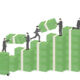 Manulife I Comvest closes direct lending fund on $5.4bn People in suits stack giant wads of cash into ever increasing piles