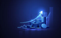 Benefit Street Partners to expand ABF business Blue money business graph finance chart diagram on economy 3d coin background with growth financial data concept or investment market profit bar and success market stock technology currency report.