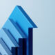 Series of upward-pointing blue arrows