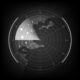 Digital black and white realistic radar screen, Abstract radar with targets, Military search system.